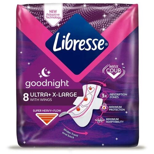 Libresse ultra x-large higijenski ulošci, sa krilcima, noćni, 8 komada Slike