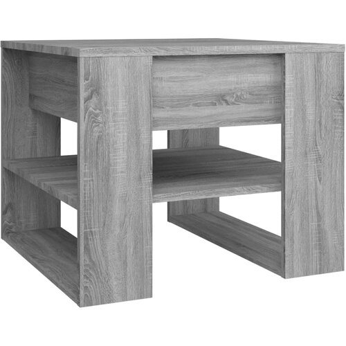 Maison Chic Klubska mizica - kavna mizica - Nizka mizica siva sonoma 55,5x55x45 cm konstruiran les, (21752452) Slike