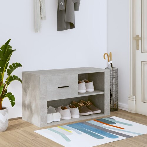 vidaXL Omarica za čevlje betonsko siva 80x35x45 cm inženirski les Cene