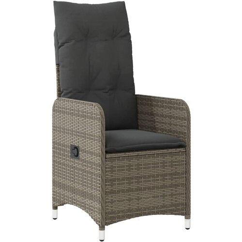 Maison Chic Nastavljiv Vrtni Stoli - Stol za vrt z blazinami siv poli ratan JS35, (21877795) Slike