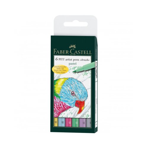 Faber-Castell Flomastri Pitt Artist Pen Brush - 6 kosov, pastelne barve Cene