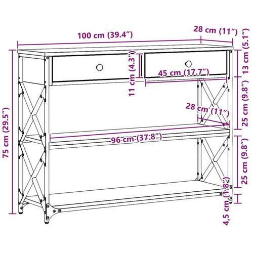  Konfesijski stol Crna Bukva 100x28x75 cm Konstruirano drvo i Čelik Slike