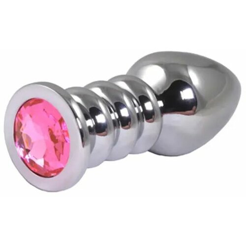 Metalni analni dildo sa rozim dijamantom 10cm Slike