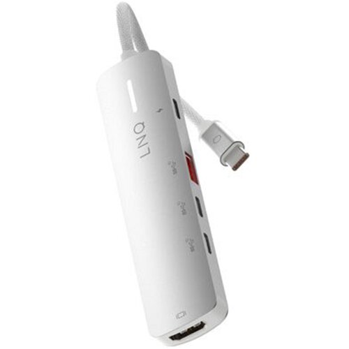 LINQ Multiport Hub Pro 5-v-1 HDMI 4K USB-C Power Delivery 140W 10Gbps, Siva, (22119438) Cene