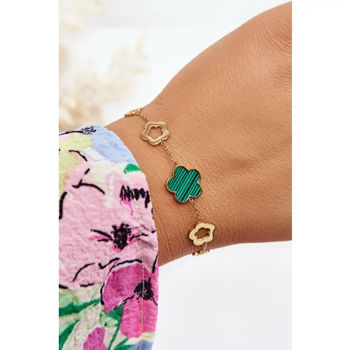 Kesi Lady's bracelet with golden-green flowers