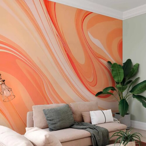  Foto tapeta - Peach Abstraction - Abstraction with Smoothly Transitioning Colors in Orange Tones 490x350 Cijene