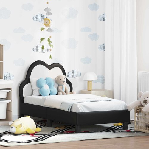  Okvir kreveta za malu djecu s naslonom Crna 70 x 140 cm PU Cijene