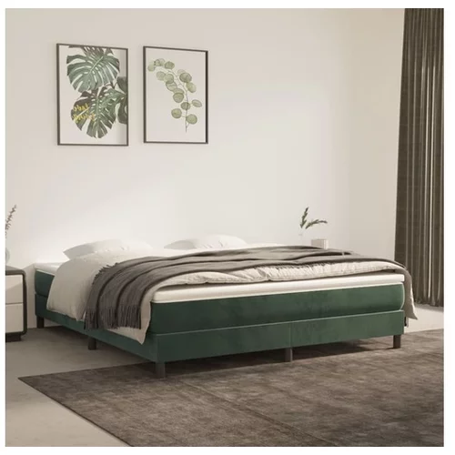  Box spring posteljni okvir temno zelen 180x200 cm žamet