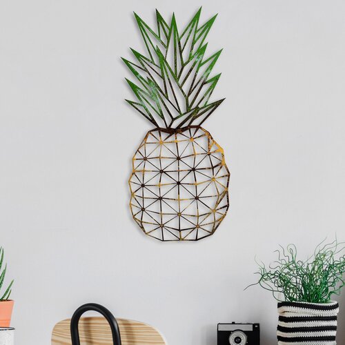 Opviq zidna dekoracija Pineapple 223, 56x24x1.5 cm, Šarena Cene