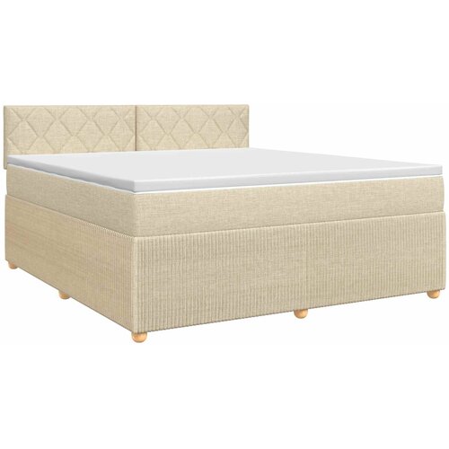  Boxspring krevet s madracem Krem 180 x 200 cm Tkanina Slike