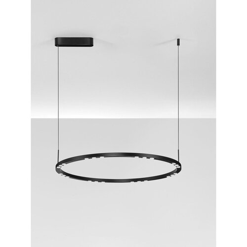 Nova Luce Mat črna aluminijasta LED zatemnitvena viseča svetilka &amp;oslash; 80 cm Lunette &amp;ndash; Slike