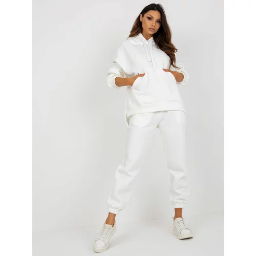 Fashion Hunters Women's tracksuit with inscription - white