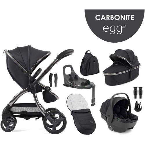 Egg 3 dječja kolica 8u1 s autosjedalicom Shell 360 i ISOFIX bazom, Carbonite Slike