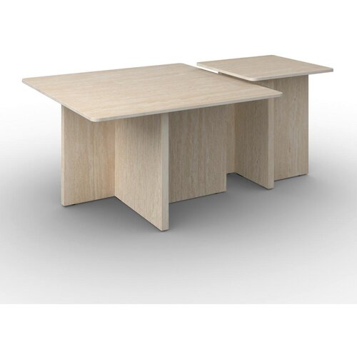 Bessagi Home Klubska Miza Lucca, Krem Barve, 2-Delni Set Slike