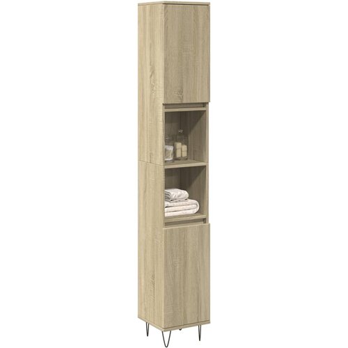 vidaXL Kopalniška omarica sonoma hrast 30x30x190 cm inženirski les Cene