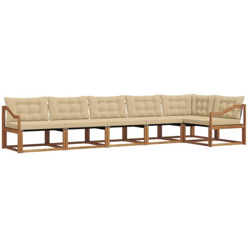  Set vanjskih sofa 6 kom. Prirodna i bež Smeđa 404 x 166,5 x 73 cm Slike