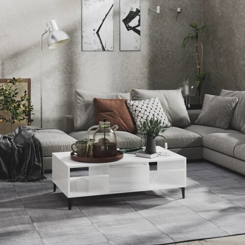 Stolić za kavu sjajni bijeli 103,5x60x35 cm konstruirano drvo Cijene