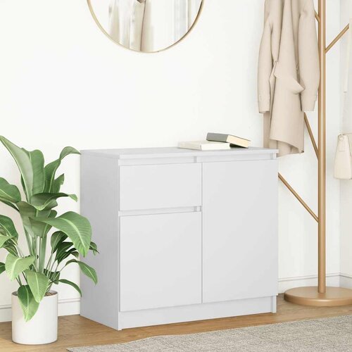 vidaXL Komoda s predalom bela 71x35x65 cm inženirski les Cene