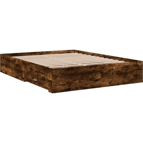 VidaXL Okvir kreveta s ladicama boja hrasta 150x200 cm drveni Slike