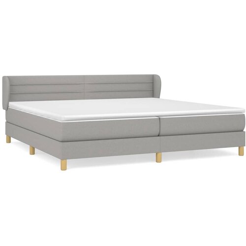 vidaXL Box spring postelja z vzmetnico svetlo siva 200x200 cm blago, (20999247) Cene