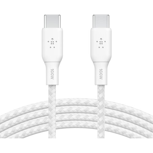 Belkin braided USB-C/USB-C Cable 100W 3m white CAB014bt3MWH Slike