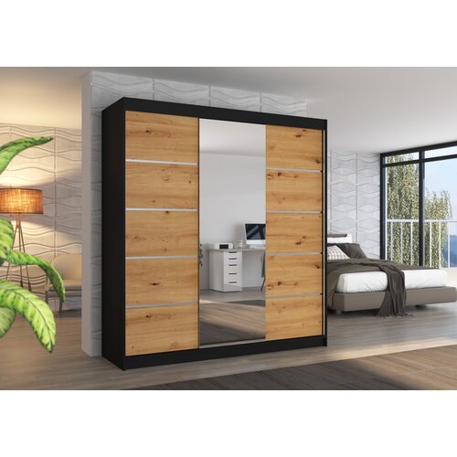 ADRK Furniture Garderobna omara z drsnimi vrati Bergen - 200 cm Slike