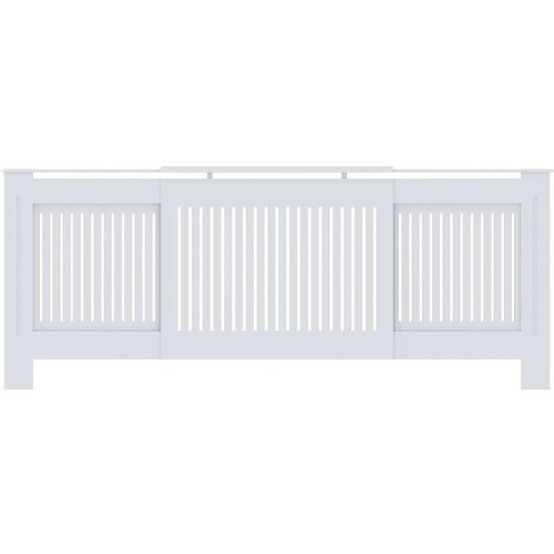 VidaXL pokrivač radijatora 2 pcs bijelo (142-205) x 20.5 x 81.5 cm Slike