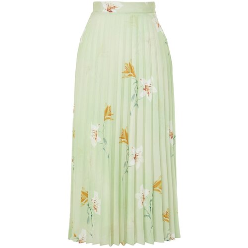 Trendyol Multi Color Floral Pattern Pleated Satin Fabric Maxi Length Woven Skirt Cijene