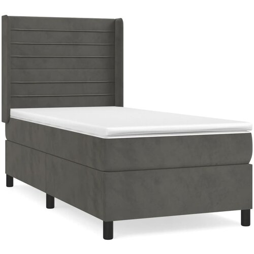 Maison Chic Box spring postelja - Vzmetna postelja z vzmetnico temno siv 90x190 cm žamet SL20530, (21893225) Cene