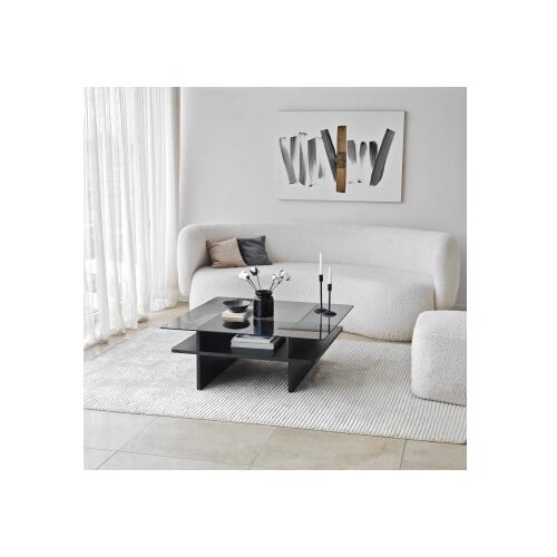 Hanah home Klub sto Saga Square, 90x35x90 cm, Crni Slike