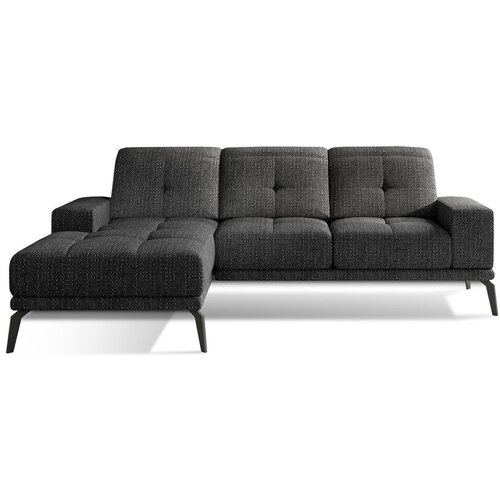 ELTAP Črna kotna sedežna garnitura (levi kot/z ležalnikom) Torrense – Cene