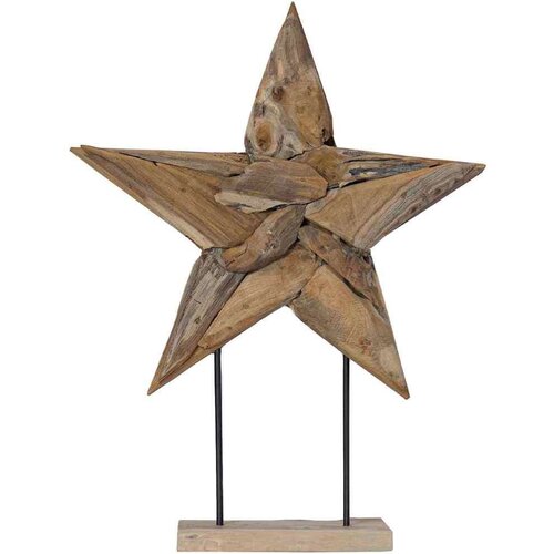VidaXL Božićna zvijezda Smeđa 60 x 5 x 75 cm Čvrsto teak drvo Slike