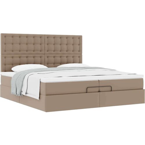 vidaXL Otomanski posteljni okvir z vzmetnicami kapučino 200x200 cm, (21610187) Cene