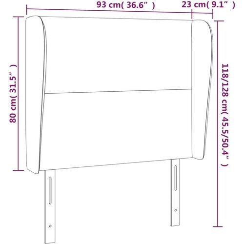  Uzglavlje s u&amp;scaron;ima ružičasto 93x23x118/128 cm bar&amp;scaron;unasto Slike