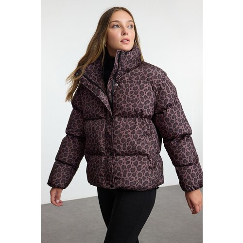 Trendyol Multicolored Regular Fit Leopard Patterned Puffer Jacket Slike