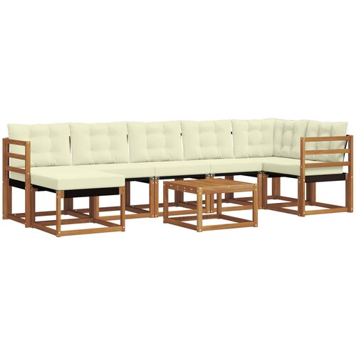  Set vanjskih sofa 8 kom. Prirodna i krem Slike