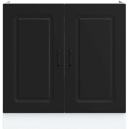 vidaXL Donji ormarić za sudoper Kalmar crni 80x46x81 5 cm drveni Cijene