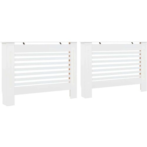  Pokrovi za radiatorje 2 kosa beli 112x19x81,5 cm mediapan Slike