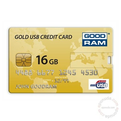 Goodram 8GB Credit Card Gold Retail usb memorija Slike