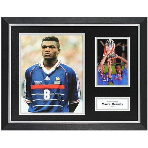  Marcel desailly signed photo framed 16"x12" france autograph memorabilia coa Cene