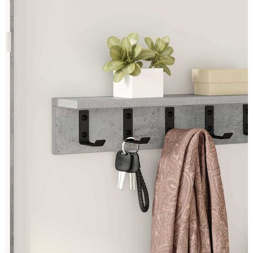  Vje&amp;scaron;alica za kapute na zidu Betonski sivi 60 x 10,5 x 10,5 cm Slike