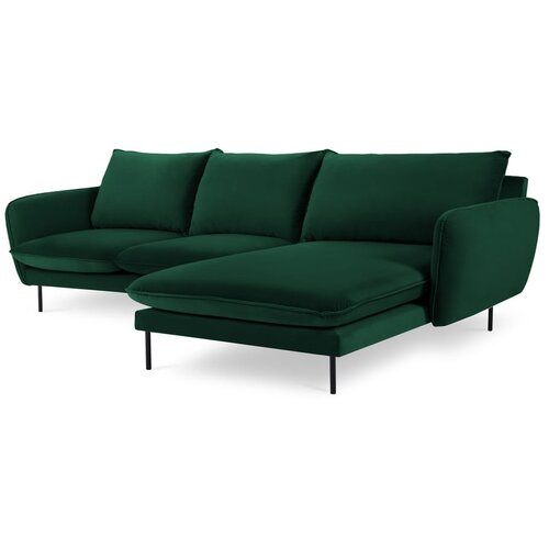 Cosmopolitan Design Temno zelena žametna kotna zofa (desni kot) Vienna - Cosmopolitan Design Slike