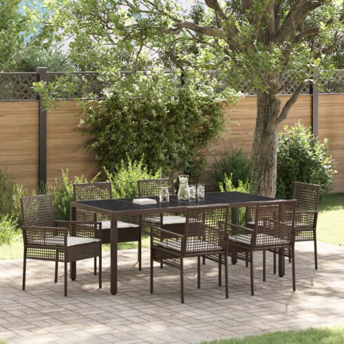  Vrtni set za objed 7 pcs Smeđa 190 x 90 x 75 cm Poliratan Cene