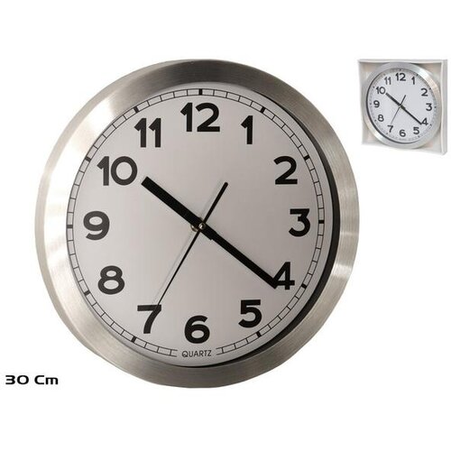  ZIDNI SAT MASSIMO 30CM SREBRNI Slike