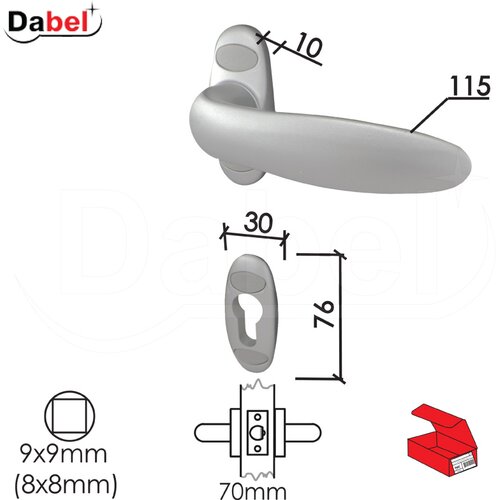 Dabel kvaka za alu vrata GOČ cilindar 30/76/10/115/8/9mm 0101538 Cene