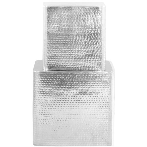  Stolići za kavu 2 kom srebrni aluminijski Slike