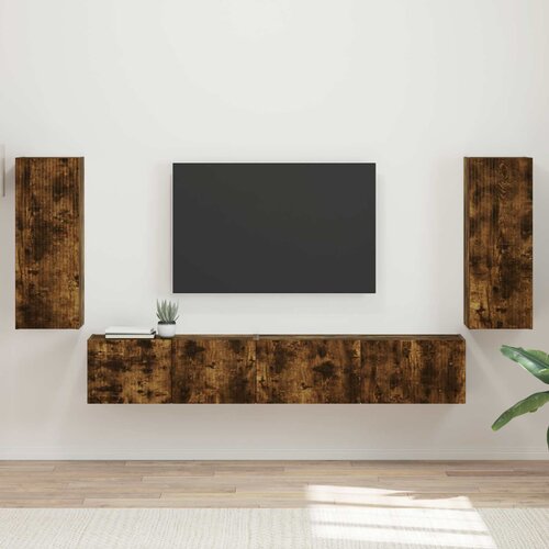  Set TV komoda 4 pcs Dimljeni hrast Konstruirano drvo Cene