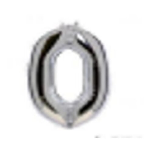 Falseto, balon, srebrna, broj 0, 81cm ( 725011 ) Slike