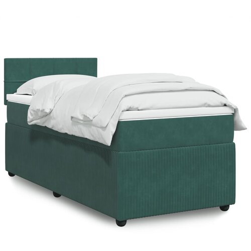 vidaXL Box spring krevet s madracem tamnozeleni 90x190 cm baršunasti Cijene
