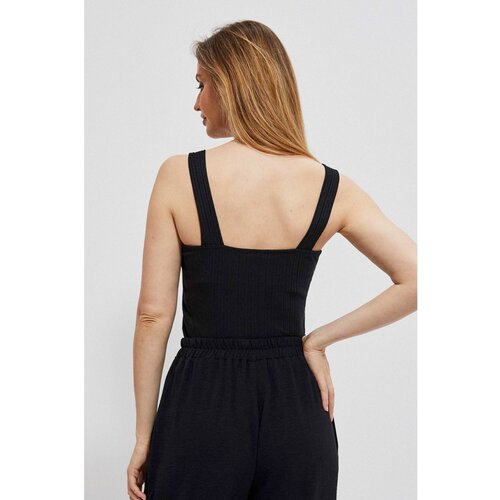 Moodo Ribbed top with wide straps - black Slike
